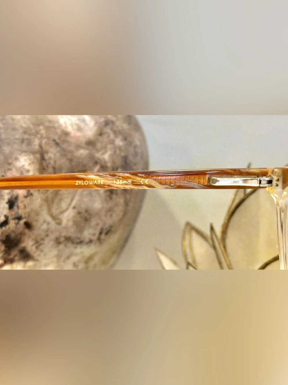 Via Spiga Dulcina Cat-Eye Champagne/Beige Crystal Rx Eyeglass Frames - VGUC